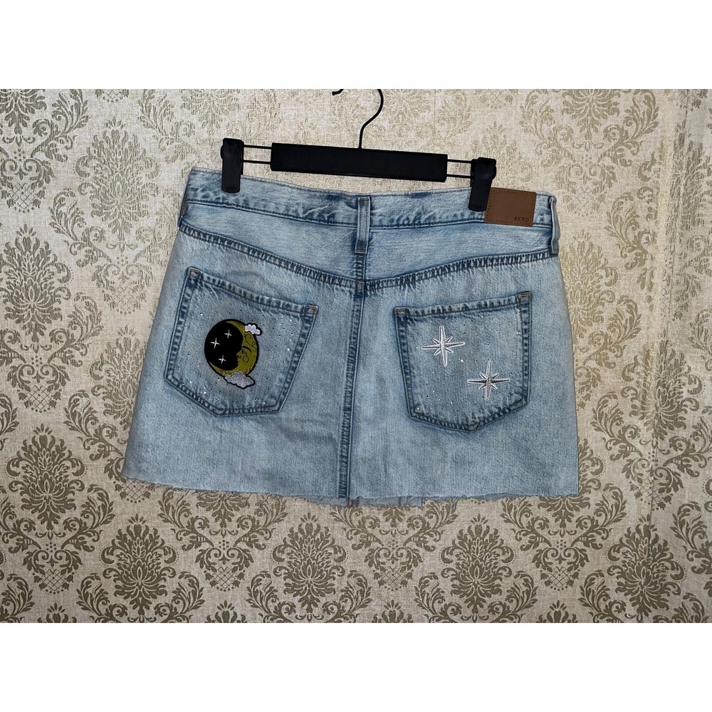 Aero Moon Stars Celestial Women's Skirt DIY Upcycled Sz.8 Whimsigoth Whimsy Aero - Picture 6 of 9